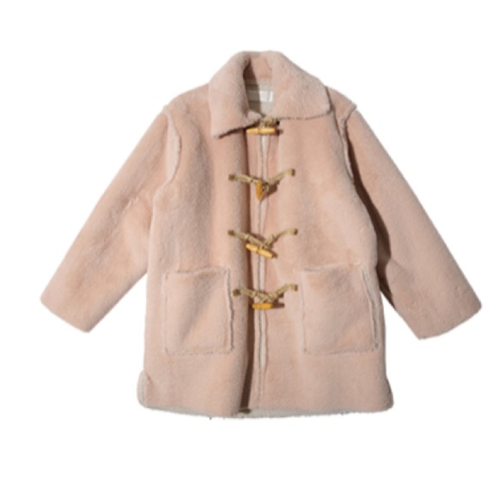 Faux Wool Duffle Coat (Pink)☺️☺️😊😊